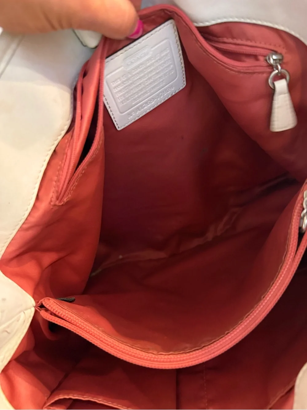 Coach Poppy Pushlock Tote with Front Flap Pocket.